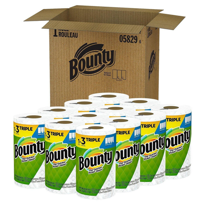 0 Bounty Select-A-Size Paper Towels 2-ply 135 Sheets/Roll 12 Rolls/Pack Printer & Copier Paper White Smoke