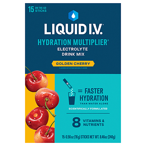 Liquid I.V. Liquid I.V.® Hydration Multiplier® – Golden Cherry Electrolyte Drink Mix Powdered Beverage Mixes Dark Slate Gray