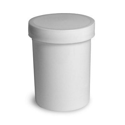 Berry Plastic  Ointment Jar With Molded White Caps  12 X 4 Oz Bottle Caps Light Gray