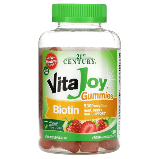 21st Century 21st Century Vitajoy  Biotin 5000 Mcg Gummies  Strawberry 120Ct Vitamins & Supplements White Smoke