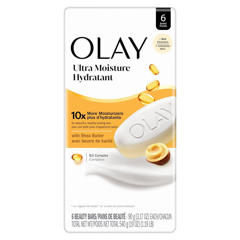 Olay Olay® Ultra Moisture Beauty Bars – With Shea Butter (Available in various pack sizes) Bar Soap White Smoke