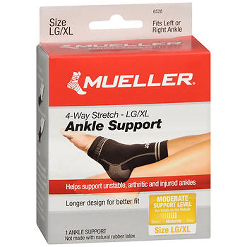 Mueller Mueller Sport Care 4-Way Stretch Ankle Support Large/X-Large Plumbing Fittings & Supports White Smoke
