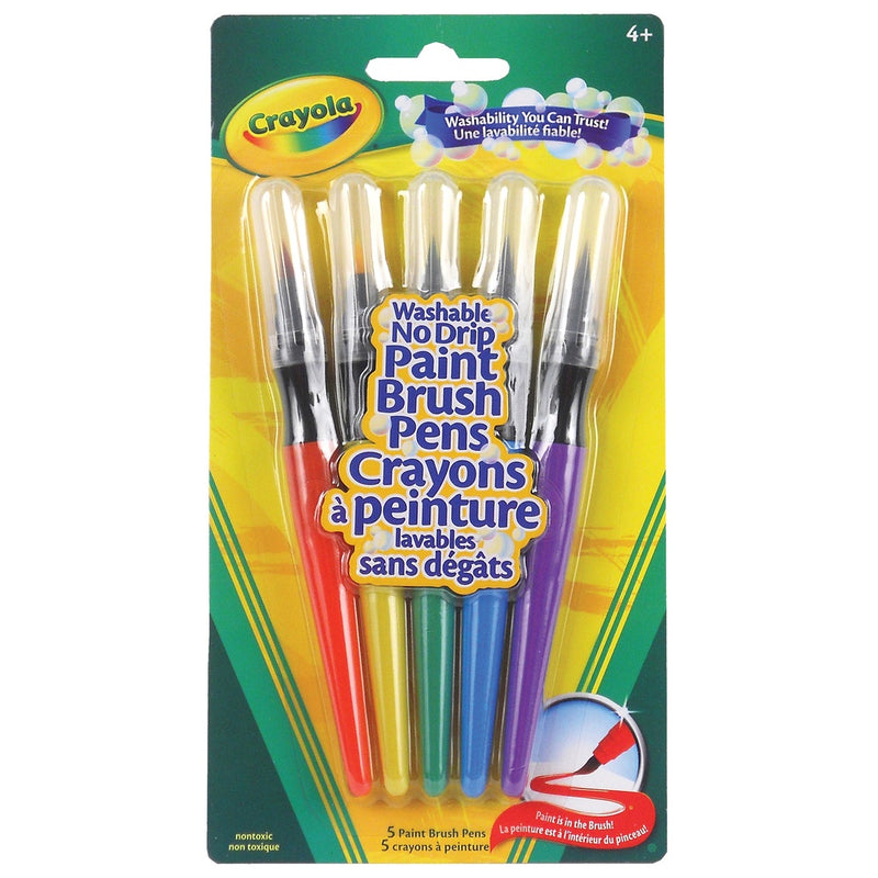Crayola Crayola No Drip Washable Paint Brush Pens, Assorted Colors Pens Goldenrod