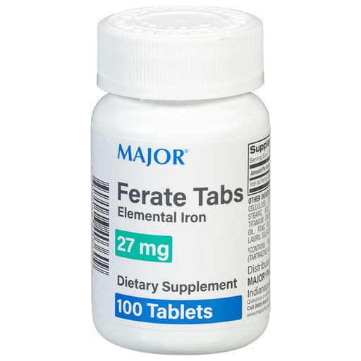 Major Major Ferate Tabs, Elemental Iron, 27 Mg, Tablets Vitamins & Supplements White Smoke