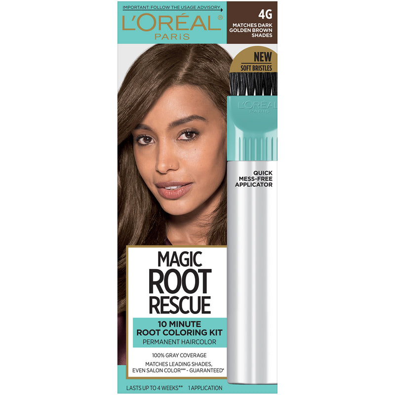 L'Oreal Paris Magic L'Oreal Paris Magic Root Rescue 10 Minute Hair Coloring, 4G Dark Golden Brown, 1 Kit Hair Color White Smoke