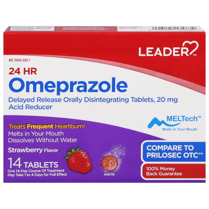 Leader Leader Omeprazole, 20 Mg, Tablets, Strawberry Flavor Health & Beauty Lavender