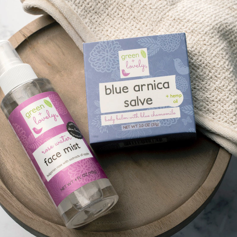 Green + Lovely Blue Arnica Salve /// Muscle Rub with Hemp Seed Oil Gray Blue Arnica