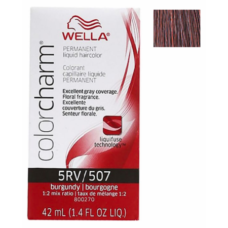 Wella Wella Color Charm Permanent Liquid Haircolor - 507 5RV Burgundy Hair Color White Smoke
