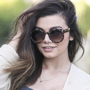 zeroUV Womens Designer Round Oversize Retro Fashion Sunglasses 8623 Sunglasses Dark Slate Gray Havana Green,Havana Amber,Black Lavender,Black Smoke,Blue Lavender,Nude Amber,Smoke Lavender,Block Tortoise Amber,White Smoke,Red Smoke,Tortoise  Brown,Black / Smoke (Polarized),Tortoise / Brown (Polarized),Clear / Clear