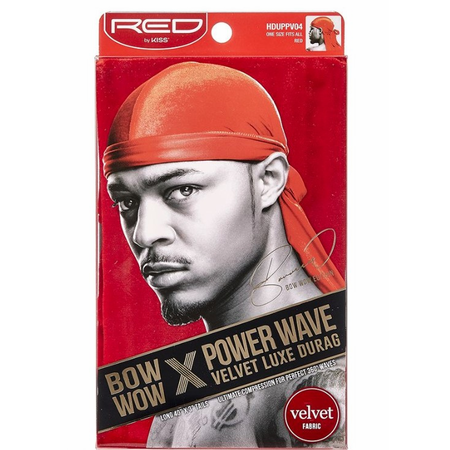 Kiss Cosmetics Kiss Red Bow Wow By Power Wave Velvet Luxe Durag – HDUPPV04 Red Combs & Brushes Firebrick