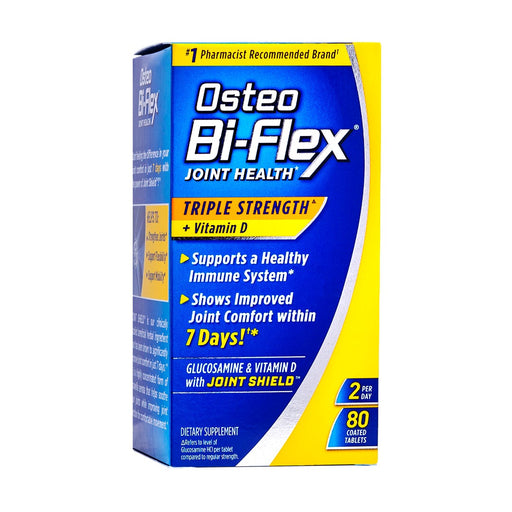 Osteo Bi-Flex Osteo Bi-Flex Joint Health Triple Strength + Vitamin D Coated Tablets Dietary Supplement Vitamins & Supplements Medium Blue