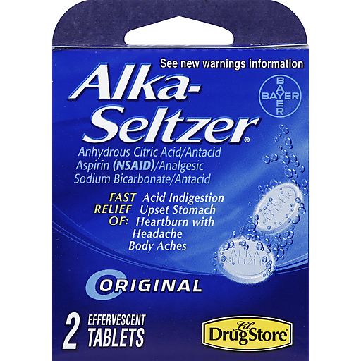 Lil Drug Store Alka-Seltzer Original Antacid&Pain Relief Tablets 2 Ea Personal Care Medium Blue