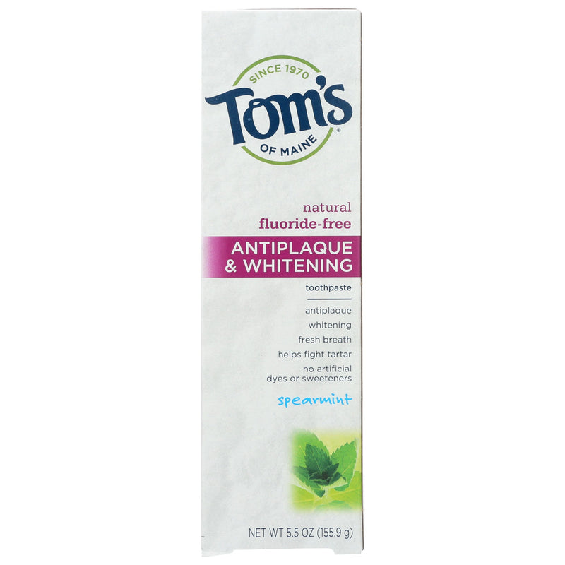 Tom's of Maine Tom's of Maine Natural Antiplaque And Whitening Fluoride Free Toothpaste Spearmint 55 Ounce Toothpaste Lavender