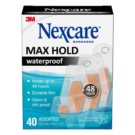 Nexcare Nexcare Bandages Max Hold Waterproof Bandages, Assorted Medical Tape & Bandages White Smoke