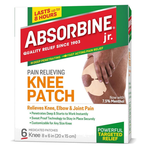 Absorbine Jr. Absorbine Jr. Fast-Acting Sweat-Proof Knee Pain Relief Patches - 12 Hour Comfort Health Care White Smoke