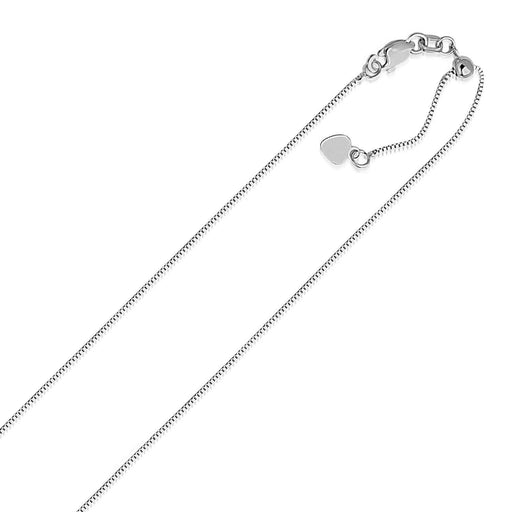 Bids.com 14k White Gold Adjustable Box Chain 0.7mm Necklaces White Smoke 22 / White Gold,One / White Gold