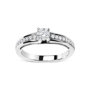 Bids.com 14K White Gold 1/2 Cttw Diamond Solitaire Pave Set Engagement Ring (G-H Color, VS2-SI1 Clarity) - Size 7 Rings White Smoke 7 / White.Gold