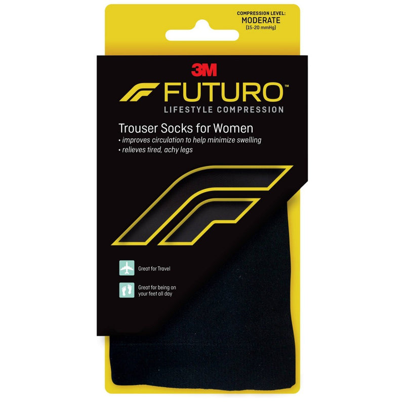 Futuro Futuro Trouser Socks For Women Moderate Compression, Medium - Black Socks Black