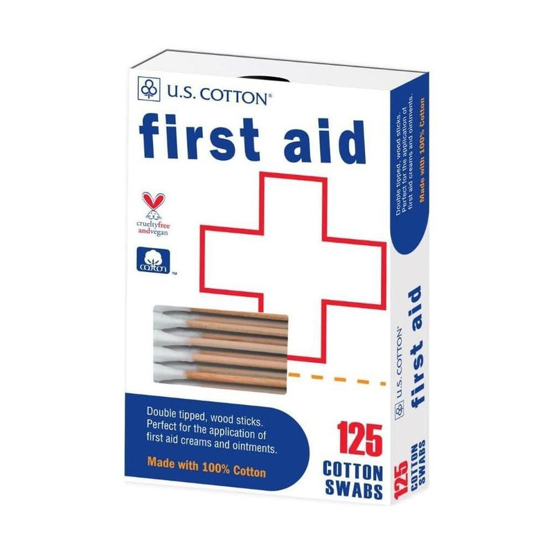 U.s. Cotton U.s. Cotton First Aid Wood Sticks Swabs First Aid White Smoke