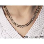 Bids.com 8.2 mm 14k Two Tone Gold Pave Curb Chain Necklaces Lavender 22 / Two-Tone Gold,24 / Two-Tone Gold,26 / Two-Tone Gold,One / Two-Tone Gold
