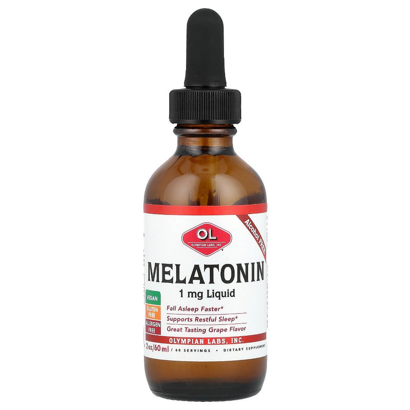 Olympian Labs Olympian Labs Melatonin 1 Mg Liquid Grape Flavor Vitamins & Supplements White Smoke