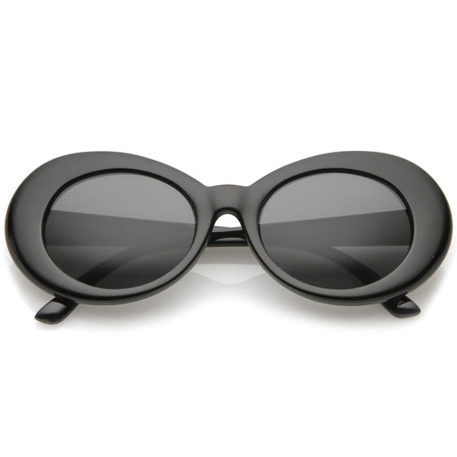 zeroUV Retro 1990's Fashion Oval Clout Goggle Sunglasses Sunglasses White Smoke Black Smoke,White Smoke,Tortoise Smoke,Clear Green,Red Smoke