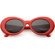 zeroUV Retro 1990's Fashion Oval Clout Goggle Sunglasses Sunglasses White Smoke Red Smoke