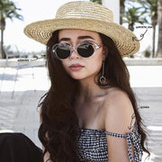 zeroUV Retro 1990's Fashion Oval Clout Goggle Sunglasses Sunglasses White Smoke Black Smoke,White Smoke,Tortoise Smoke,Clear Green,Red Smoke