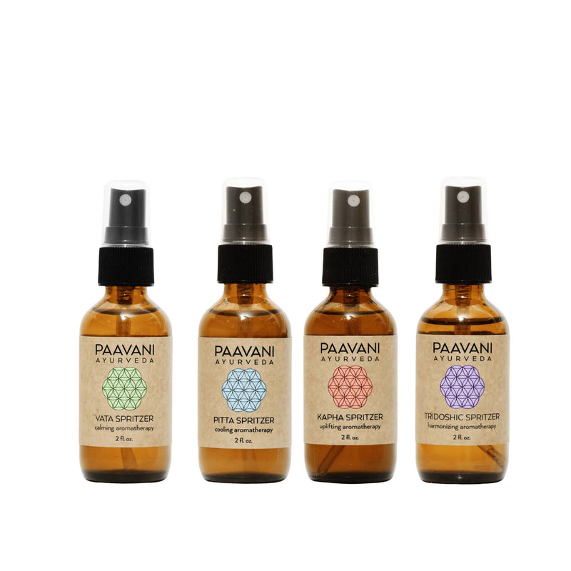 Paavani Ayurveda The Aromatherapy Ritual Kit | Ayurvedic Spritzers for Mood & Dosha Balance variable White Smoke 2 fl oz.,4 fl oz.