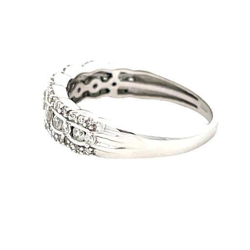 Bids.com .50ct Diamond Wedding Band Ring 14KT White Gold Rings White Smoke 7.0