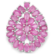 Bids.com 8.10 Carat Genuine Ruby .925 Sterling Silver Ring Rings White Smoke size 7.00,size 8.00,size 6.00,size 9.00