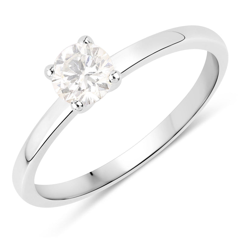 Bids.com 0.40 Carat Genuine White Diamond 14K White Gold Ring Rings White Smoke size 7.00,size 6.00,size 8.00