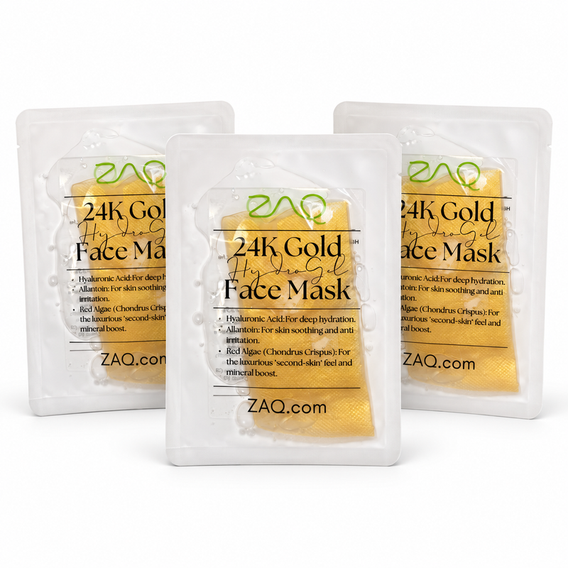 ZAQ Skin & Body 24K Gold Hydrogel Face Mask Face Mask Lavender 3 Pk  (3 Single-use treatments)