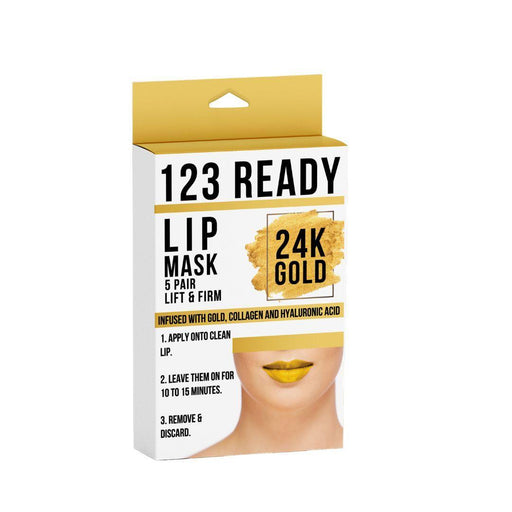 ZAQ Skin & Body 123 Ready 24K GOLD LIFT & FIRM GEL LIP PATCHES 5 PC Beige
