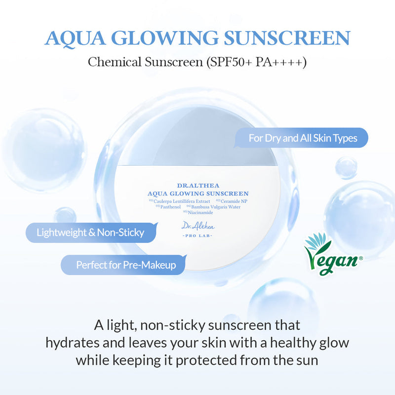 AsiaBeautyMall Dr. Althea Aqua Glowing Sunscreen SPF50+ PA++++ Sunscreen White Smoke