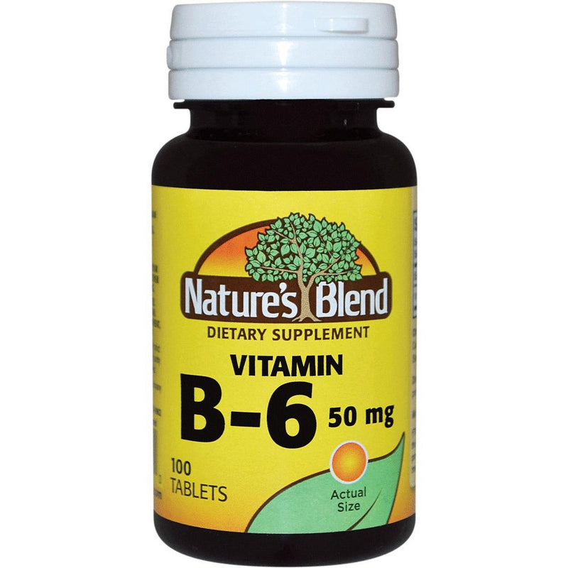 Nature's Blend Nature's Blend Vitamin B6 50 Mg Tablets Vitamins & Supplements Black