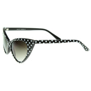zeroUV Retro 1950's Polka Dot Cat Eye Fashion Sunglasses 8498 Sunglasses White Smoke Black White Dots,White Black Dots,Red White Dots,Pink White Dots,Light Blue Lavender