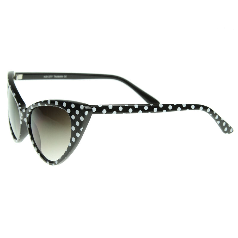 zeroUV Retro 1950's Polka Dot Cat Eye Fashion Sunglasses 8498 Sunglasses White Smoke Black White Dots,White Black Dots,Red White Dots,Pink White Dots,Light Blue Lavender