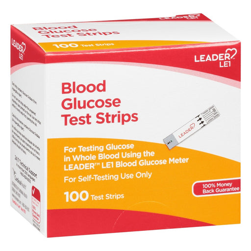 Leader Leader Blood Glucose Test Strips 100Ct Blood Glucose Test Strips White Smoke