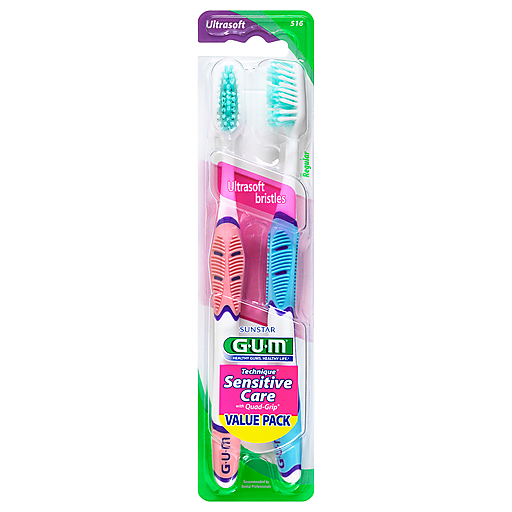 GUM GUM Sensitive 2-Pack Toothbrush Toothbrushes Lavender