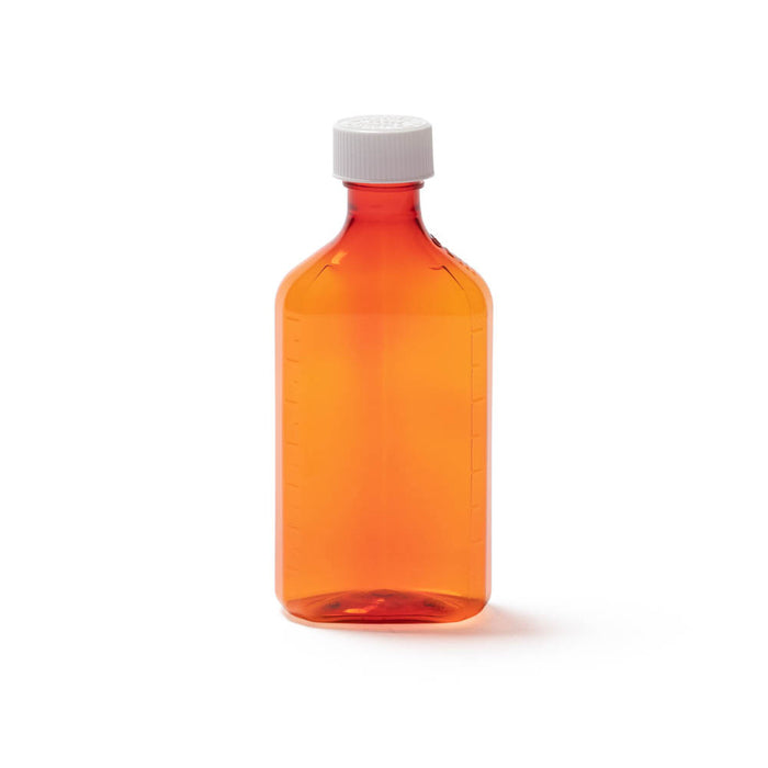 Oval plastic 8 oz Amber Prescription Oval Bottles with Child-Resistant Caps, 60 Count Medical Supplies White Smoke