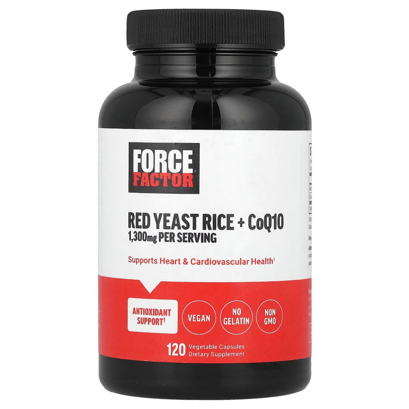 Force Factor Force Factor Red Yeast Rice + CoQ10, 120 Vegetable Capsules Health & Beauty White Smoke