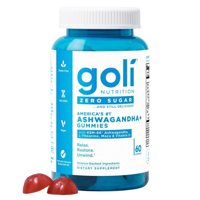 Goli Goli Nutrition Ashwagandha Sugar Free Dietary Supplement Vegan Gummies - 60ct Vitamins & Supplements White Smoke