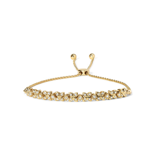 Bids.com .925 Sterling Silver 1/4 Cttw Diamond Marquise Shaped Link 4"-10" Adjustable Bolo Bracelet (I-J Color, I1-I2 Clarity) Bracelets White Smoke 7 / Yellow Sterling Silver,7 / White.Sterling Silver,7 / Yellow.Sterling Silver