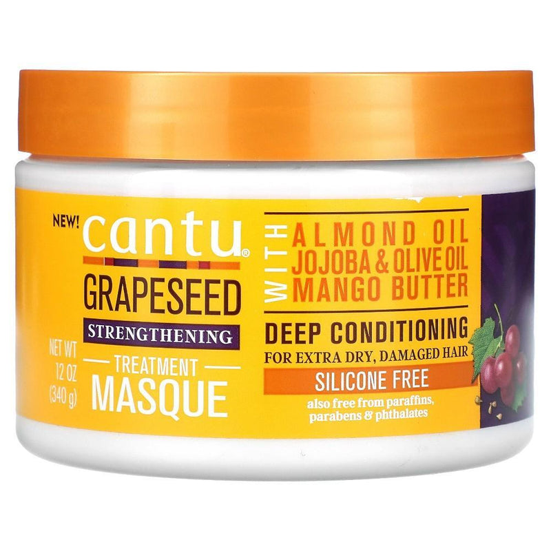Cantu Cantu Grapeseed Strengthening Treatment Masque, 12 Oz (340 G) Hair Care White Smoke