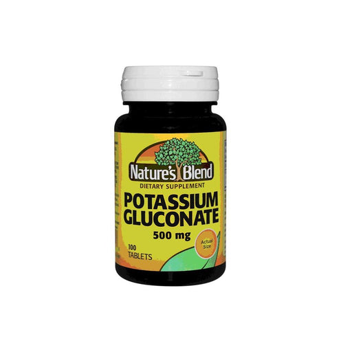 Nature's Blend Nature's Blend Potassium Gluconate 500 Mg 100 Tablets Vitamins & Supplements Black