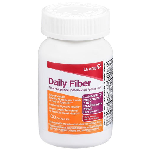 Leader Leader Daily Fiber Dietary Supplement, 100 Capsules Medicine & Drugs White Smoke