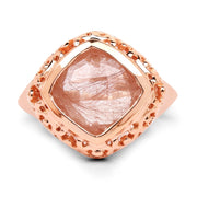 Bids.com 14K Rose Gold Plated 3.25 Carat Genuine Pink Rutile .925 Sterling Silver Ring Rings White Smoke size 8.00,size 6.00,size 7.00,size 9.00,size 10.00,size 5.00