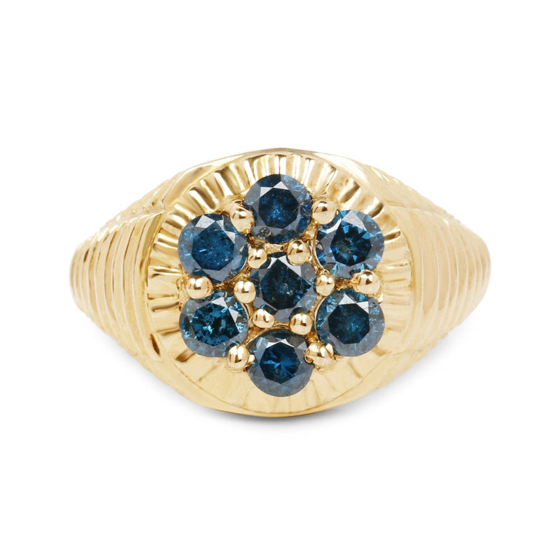 Bids.com 14K Yellow Gold Plated 1.40 Carat Genuine Blue Diamond .925 Sterling Silver Ring Rings White Smoke size 9.00,size 9.50,size 6.00,size 7.00,size 8.00
