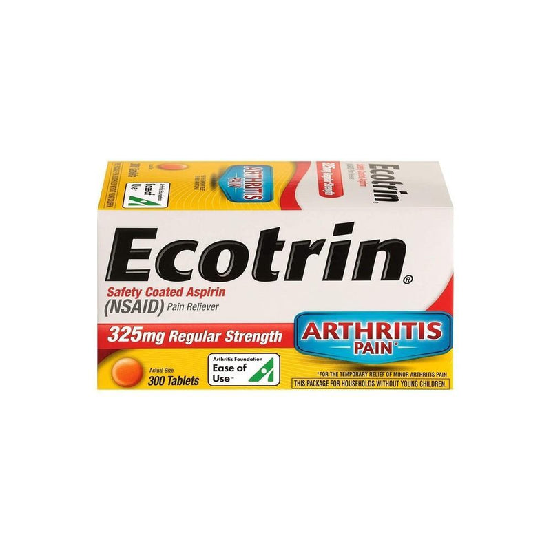 Ecotrin Ecotrin Safety Coated Aspirin - Regular Strength 325 Mg 300 Tabs Health & Beauty Misty Rose
